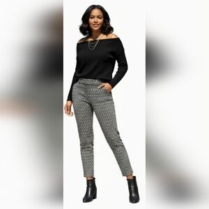 Love J Black and White Patterned Skinny Pants